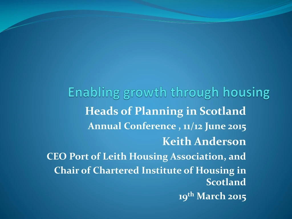 enabling growth through housing