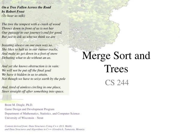 Merge Sort and Trees
