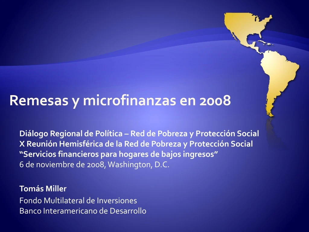 remesas y microfinanzas en 2008