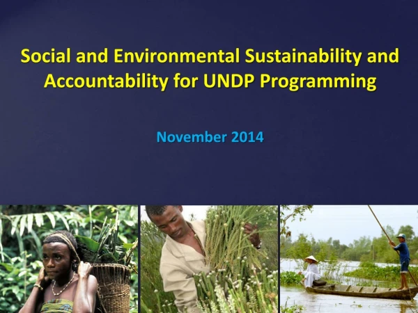 Social and Environmental Sustainability and Accountability for UNDP Programming November 2014