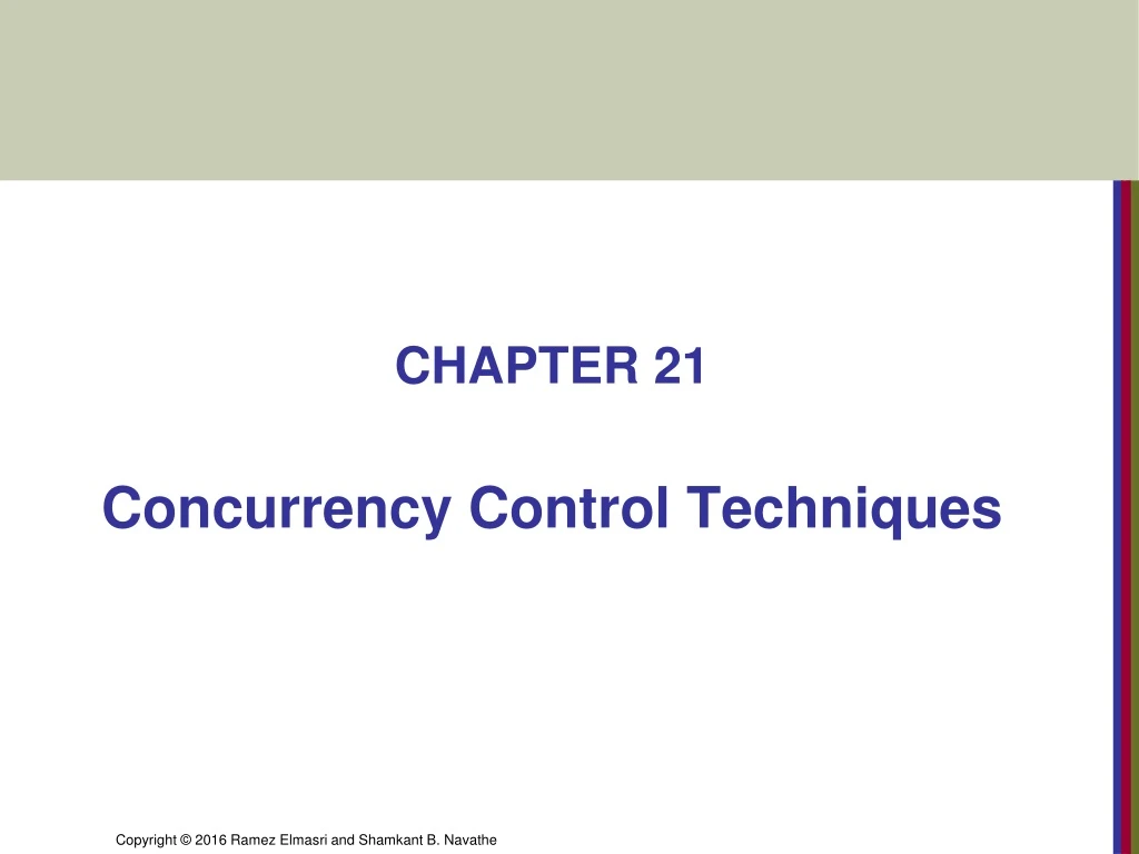 chapter 21 concurrency control techniques