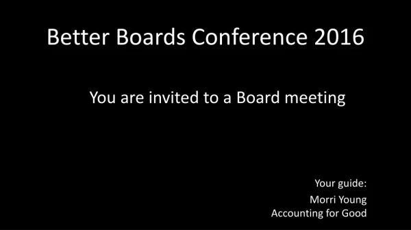 Better Boards Conference 2016
