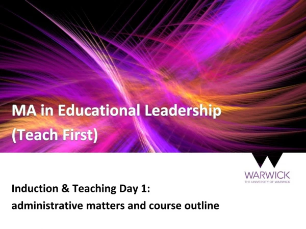 MA in Educational Leadership (Teach First)