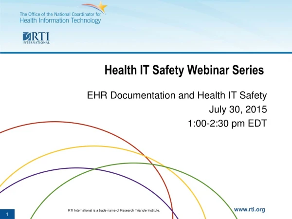 Health IT Safety Webinar Series
