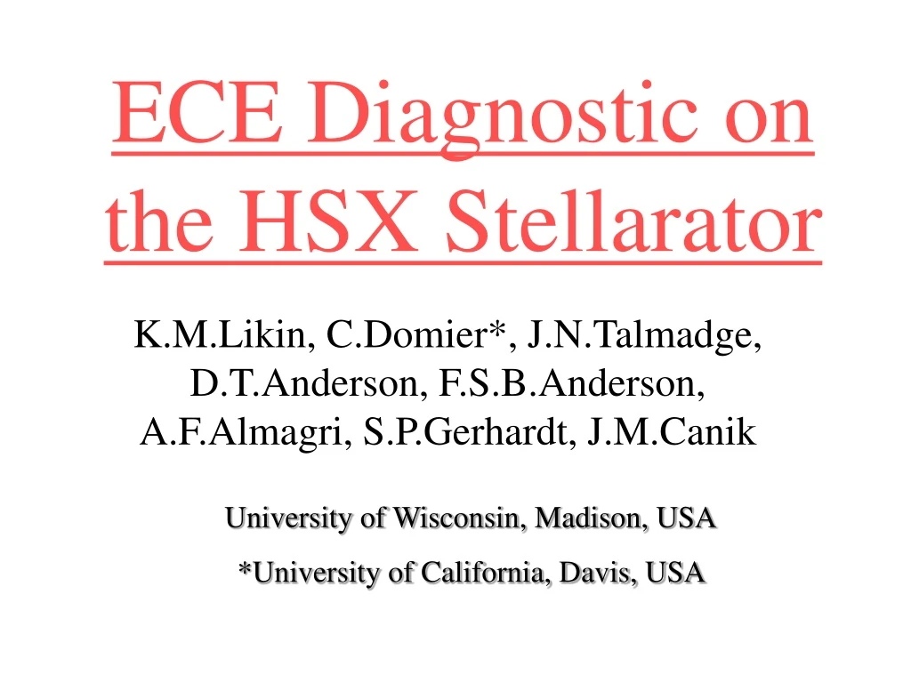 ece diagnostic on the hsx stellarator