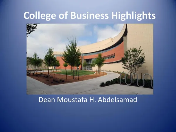 College of Business Highlights