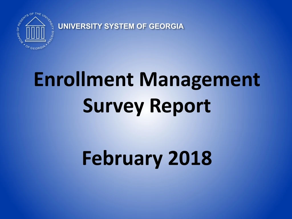 enrollment management survey report february 2018