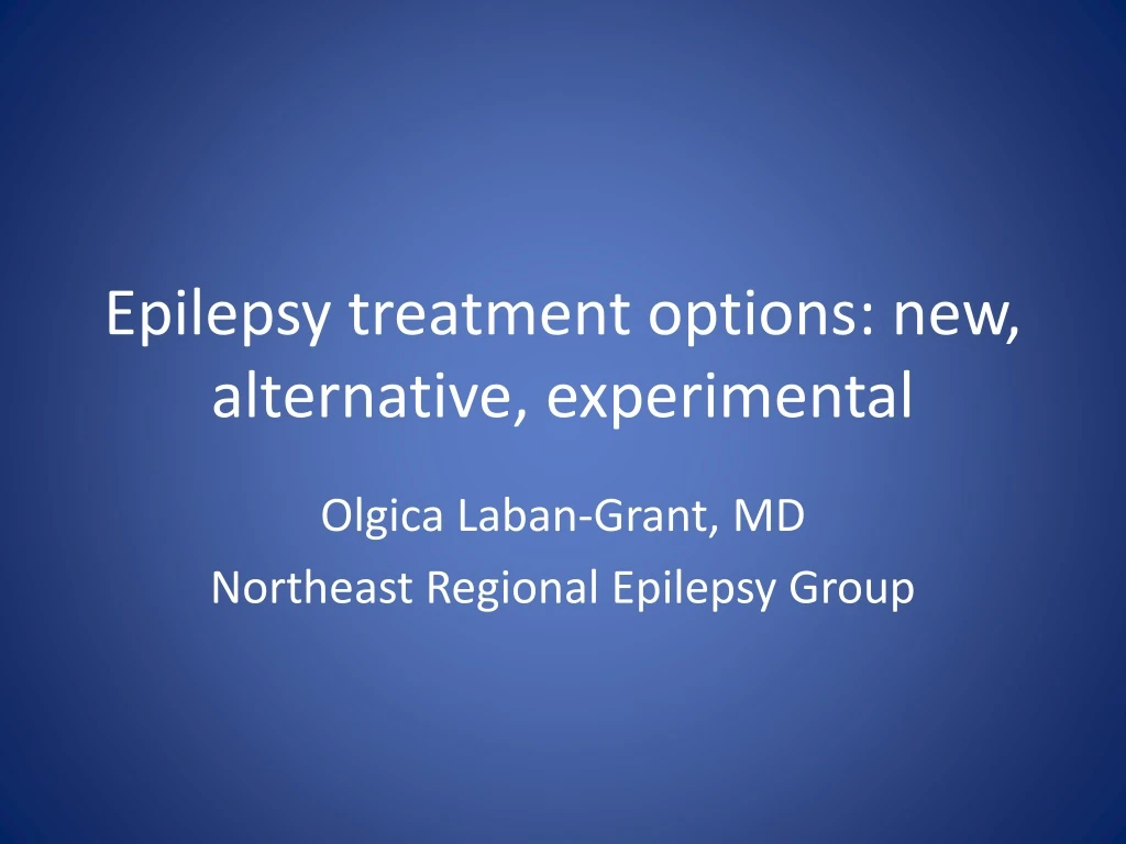 epilepsy treatment options new alternative experimental