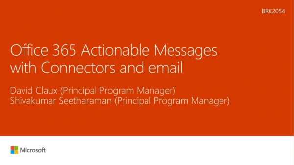 Office 365 Actionable Messages with Connectors and email