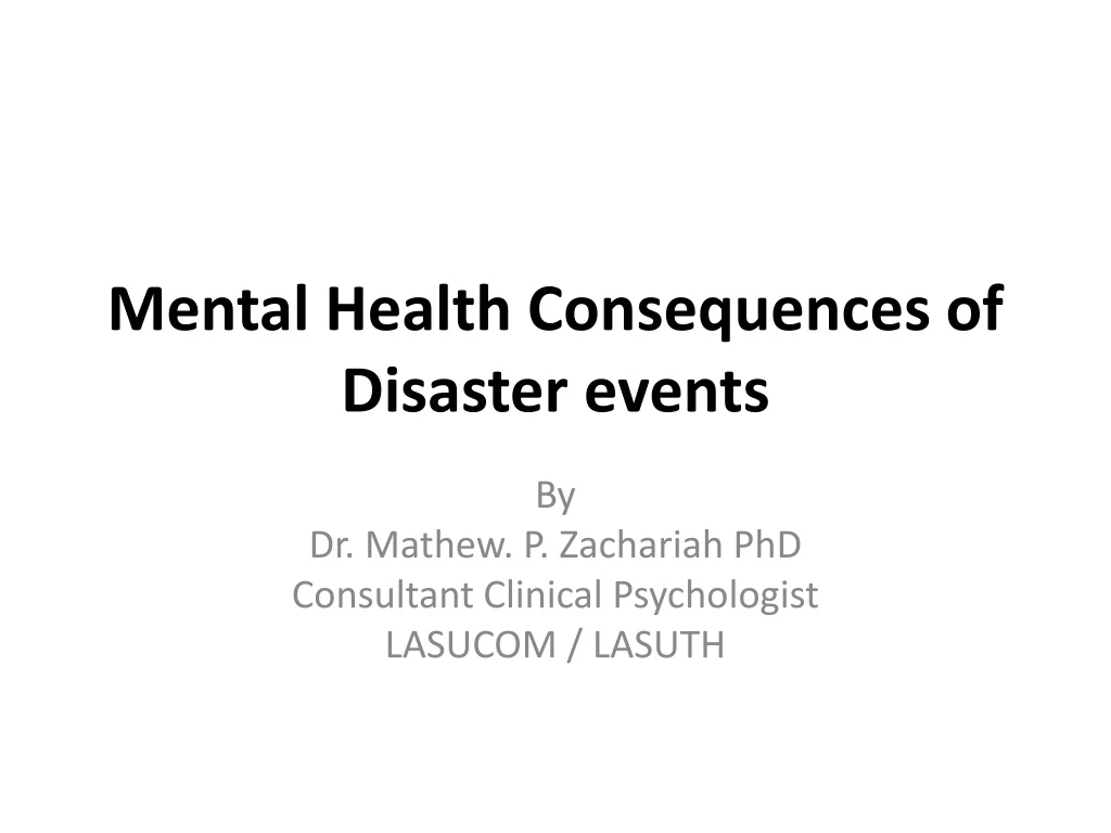 mental health consequences of disaster events