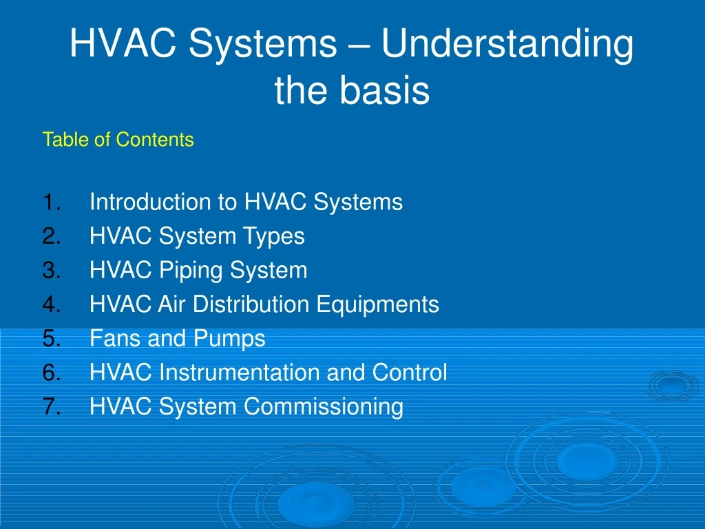 hvac systems understanding the basis