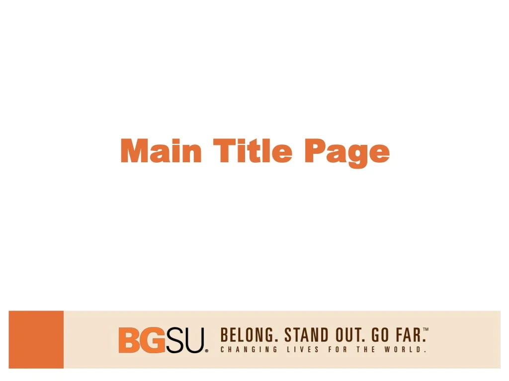 main title page