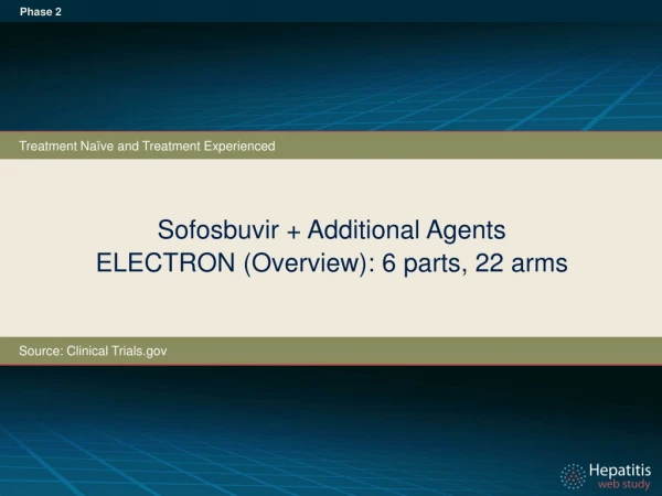 Sofosbuvir + Additional Agents ELECTRON (Overview): 6 parts, 22 arms