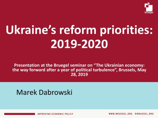 Ukraine’s reform priorities: 2019-2020