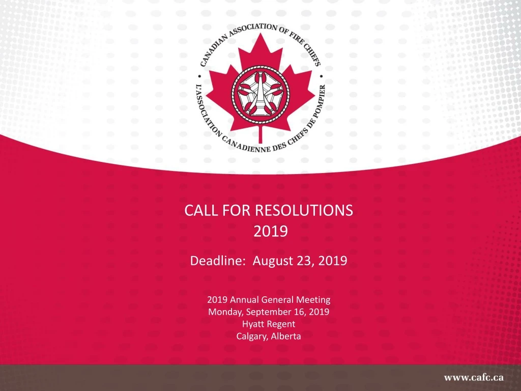 call for resolutions 2019 deadline august 23 2019