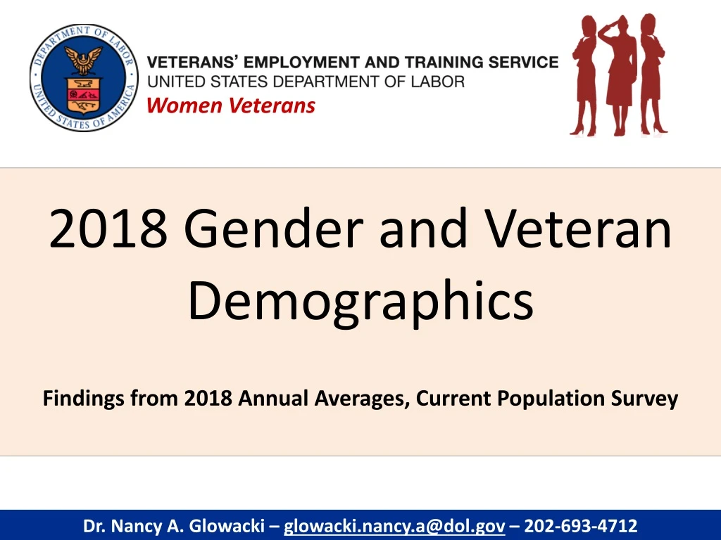 2018 gender and veteran demographics findings from 2018 annual averages current population survey