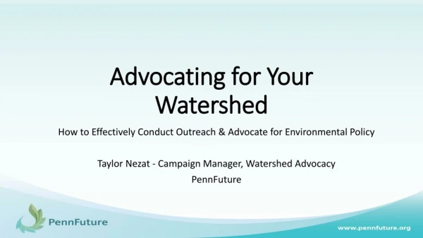 Advocating for Your Watershed
