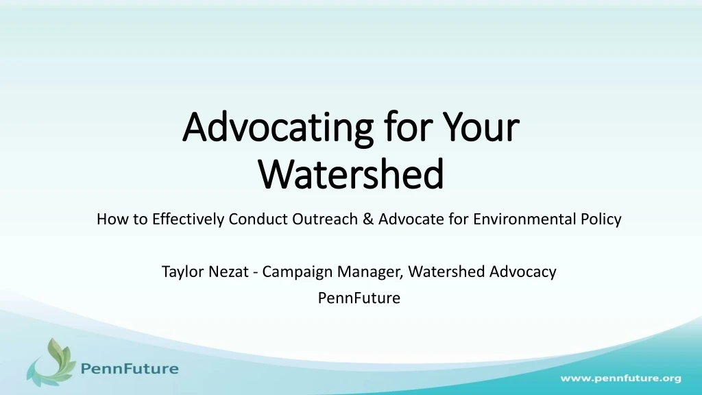 advocating for your watershed