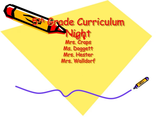 5 th Grade Curriculum Night Mrs. Craps Ms. Doggett Mrs. Hester Mrs. Walldorf