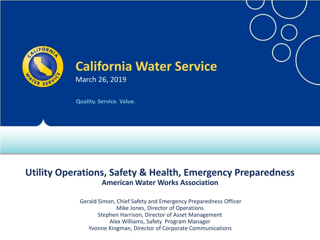 california water service march 26 2019