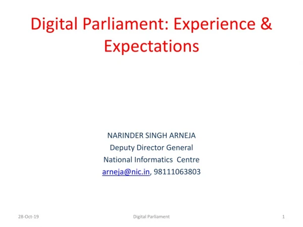 Digital Parliament: Experience &amp; Expectations