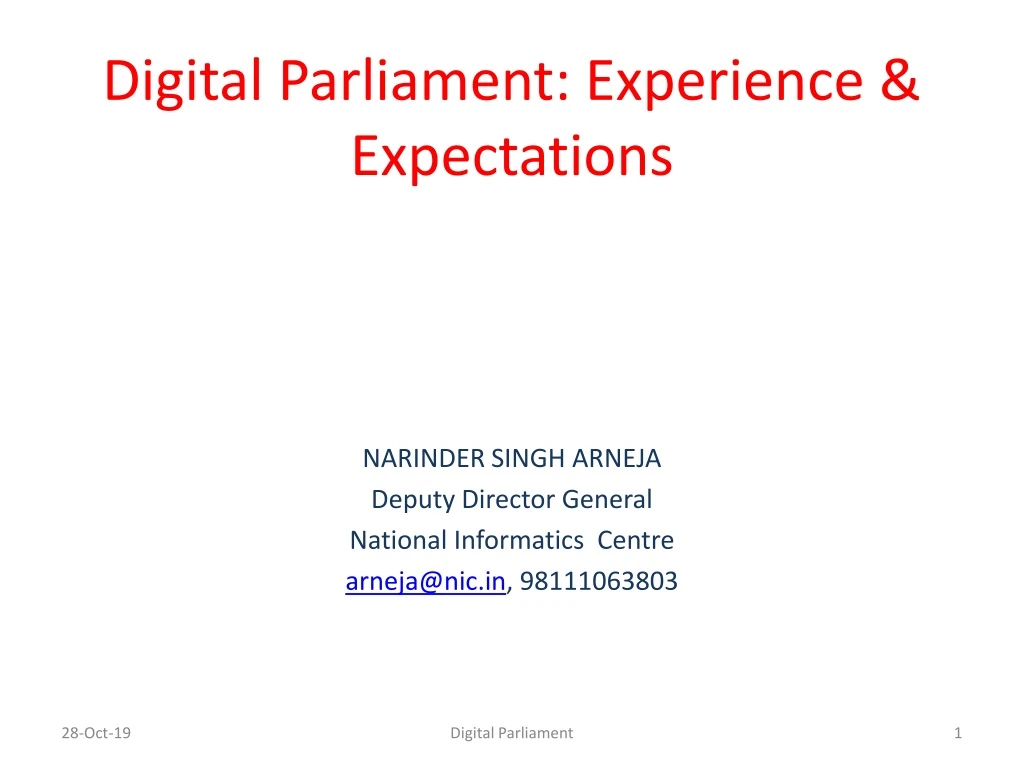 digital parliament experience expectations