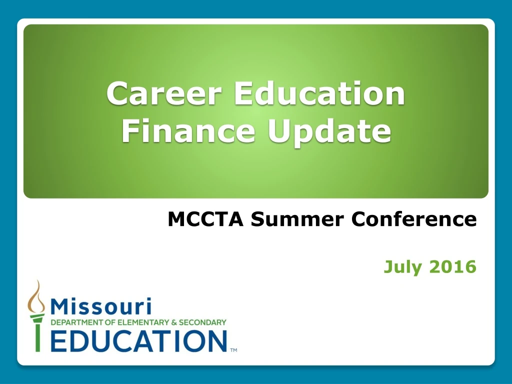 career education finance update