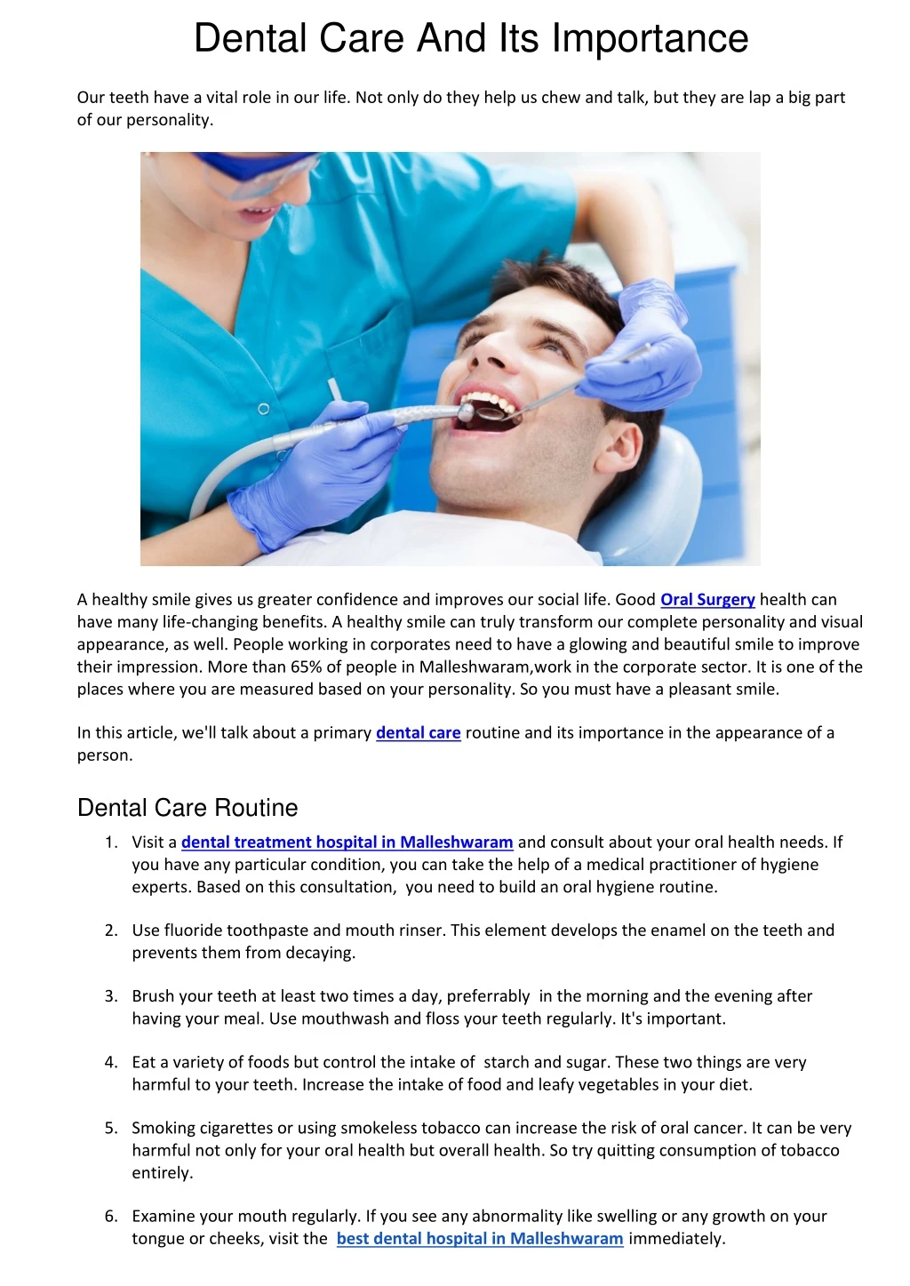 dental care and its importance