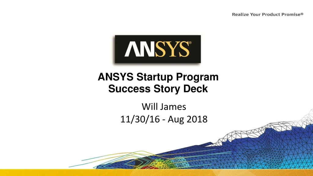 ansys startup program success story deck