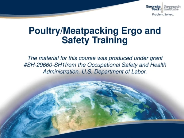 Poultry/Meatpacking Ergo and Safety Training