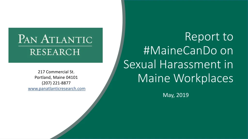 report to mainecando on sexual harassment in maine workplaces