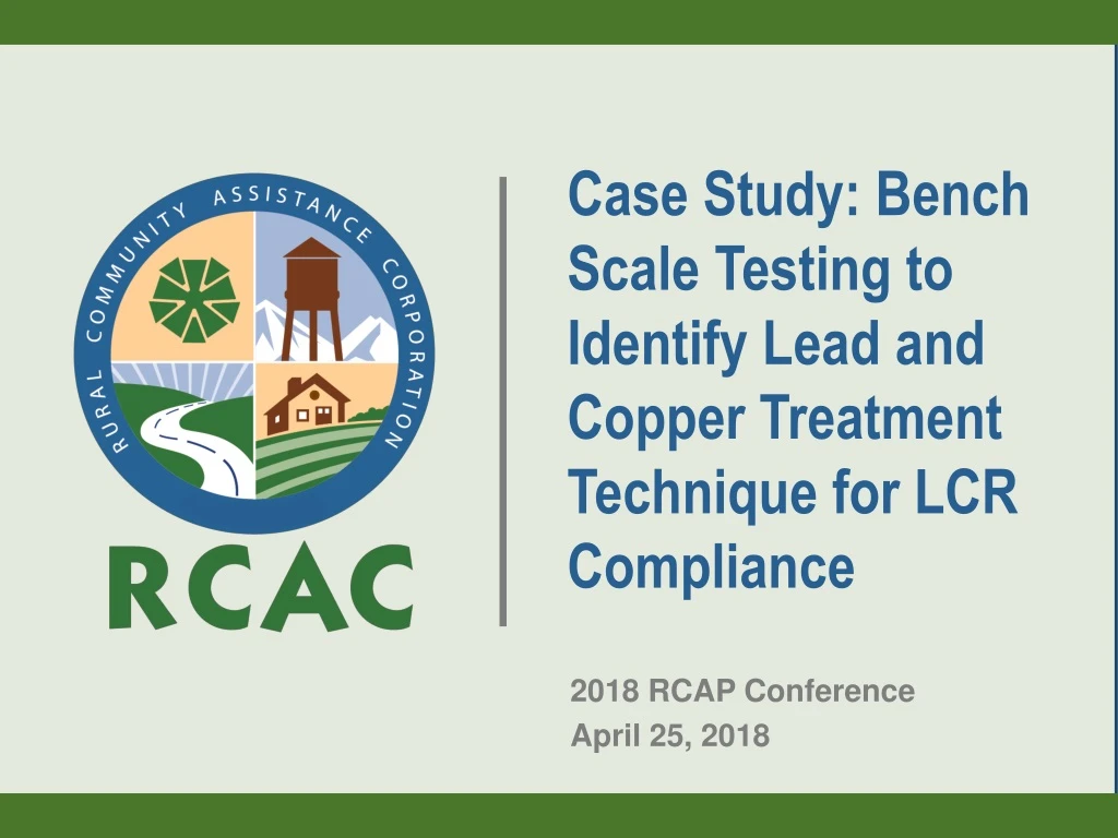 case study bench scale testing to identify lead and copper treatment technique for lcr compliance