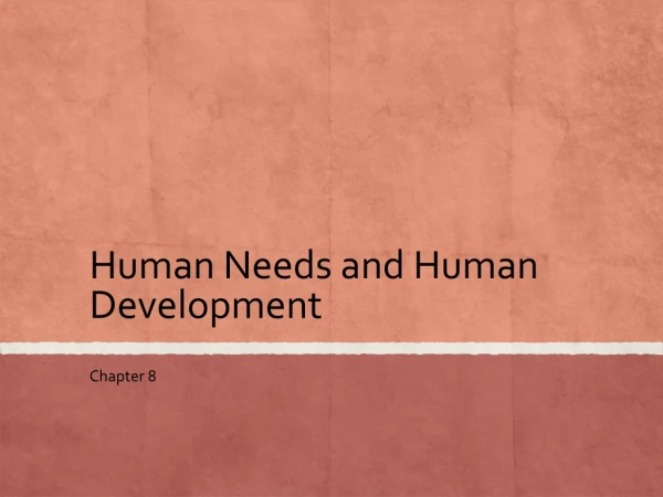 Human Needs and Human Development