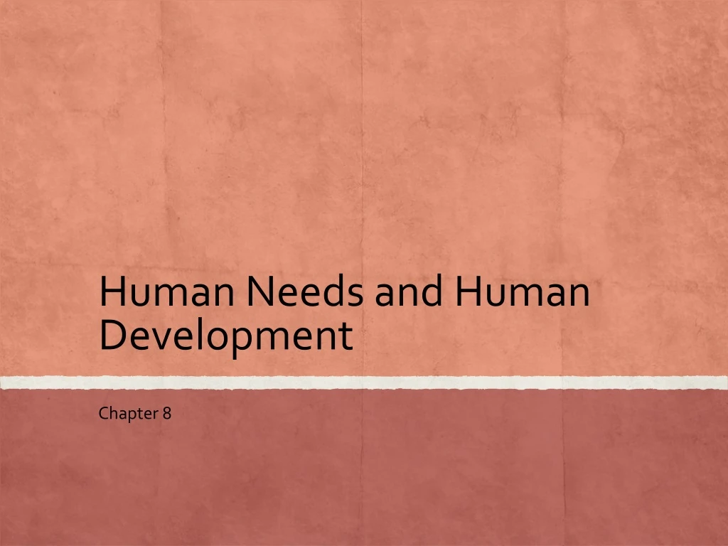 human needs and human development