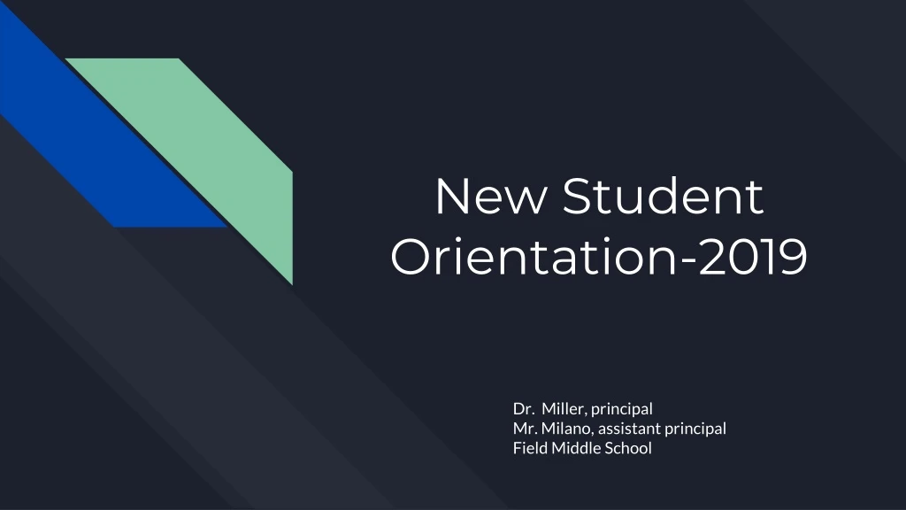 new student orientation 2019