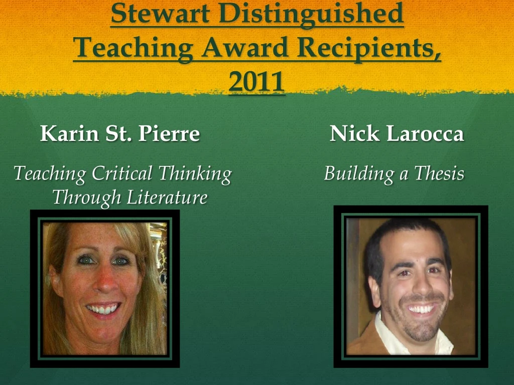 stewart distinguished teaching award recipients 2011