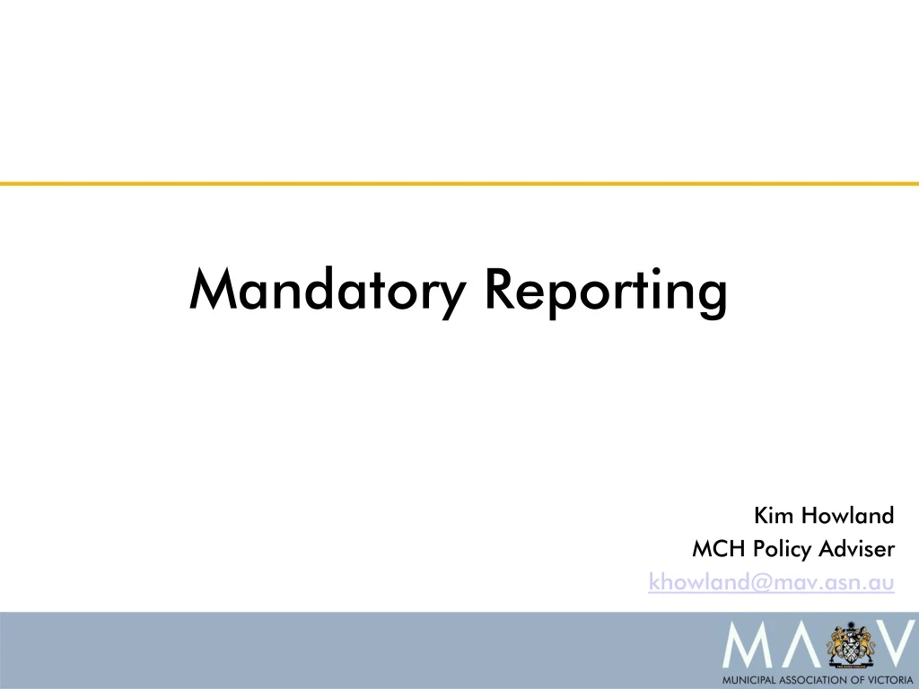 mandatory reporting