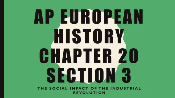 AP European History Chapter 20 Section 3