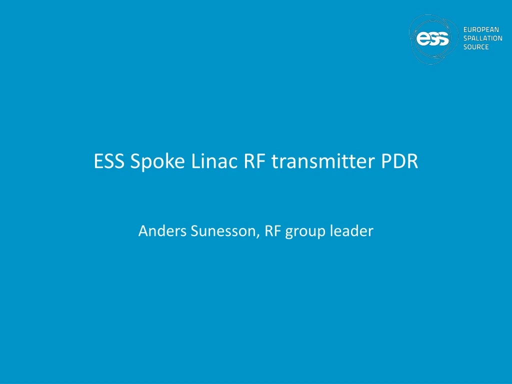 ess spoke linac rf transmitter pdr