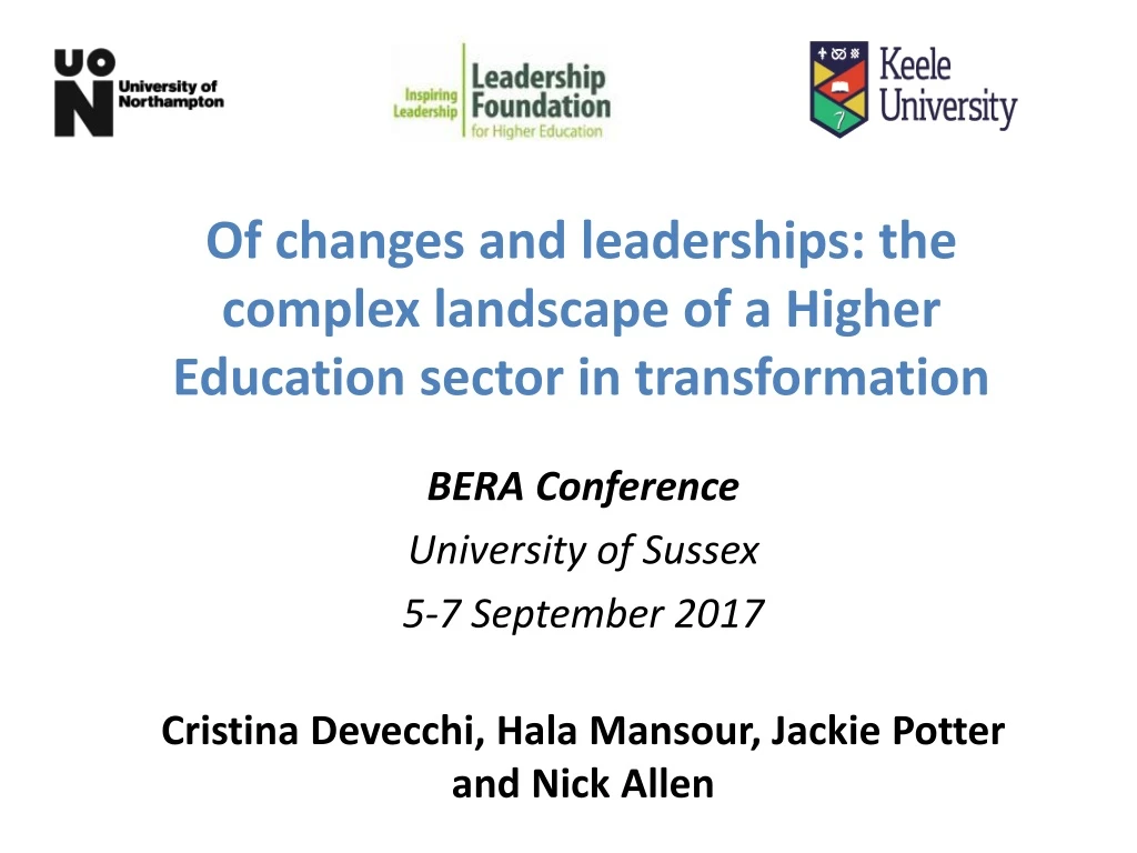of changes and leaderships the complex landscape of a higher education sector in transformation
