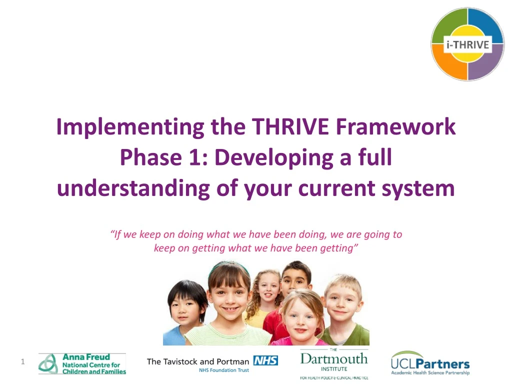 implementing the thrive framework phase 1 developing a full understanding of your current system