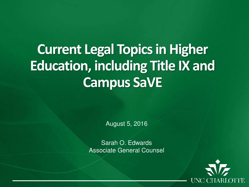 current legal topics in higher education