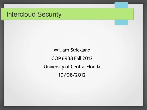Intercloud Security