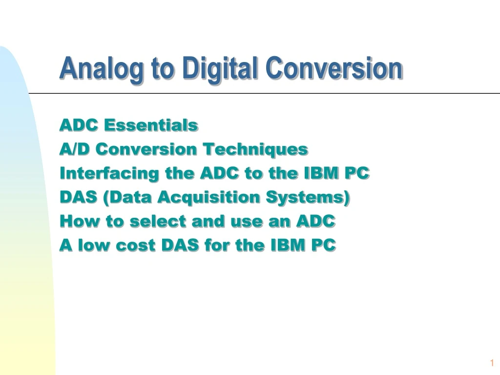 analog to digital conversion