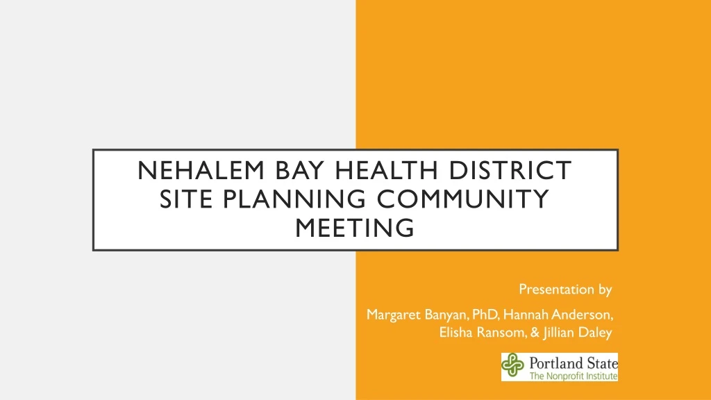 nehalem bay health district site planning community meeting