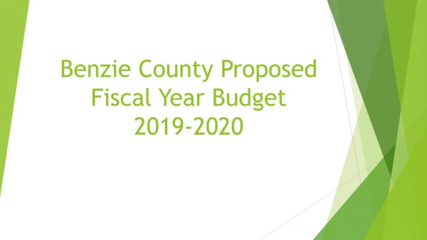 Benzie County Proposed Fiscal Year Budget 2019-2020