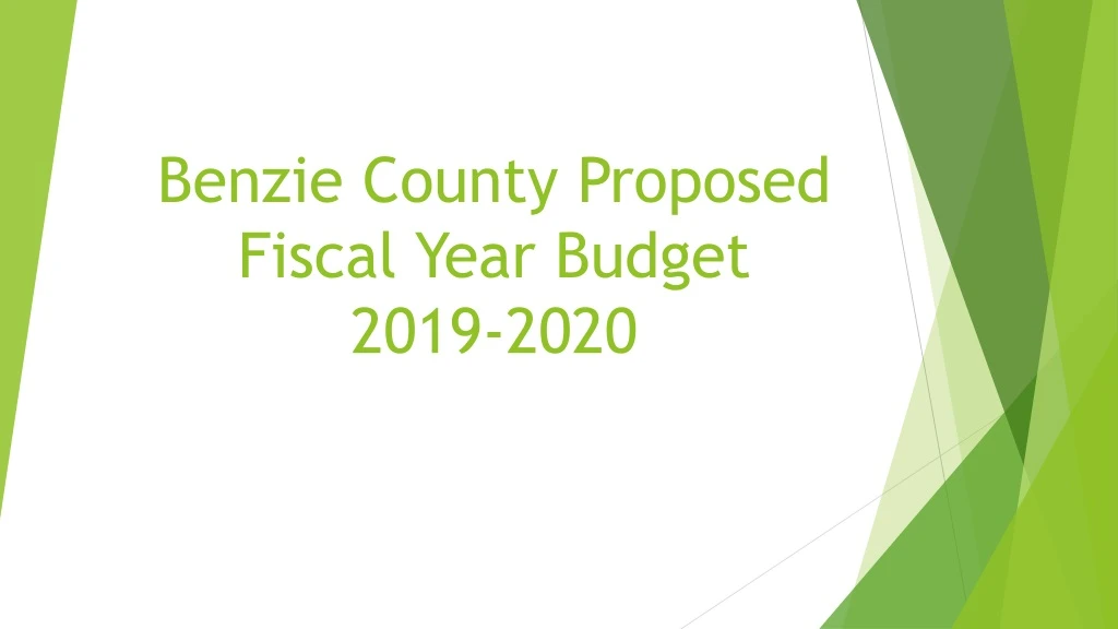 benzie county proposed fiscal year budget 2019 2020