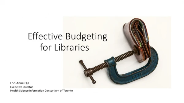 Effective Budgeting for Libraries
