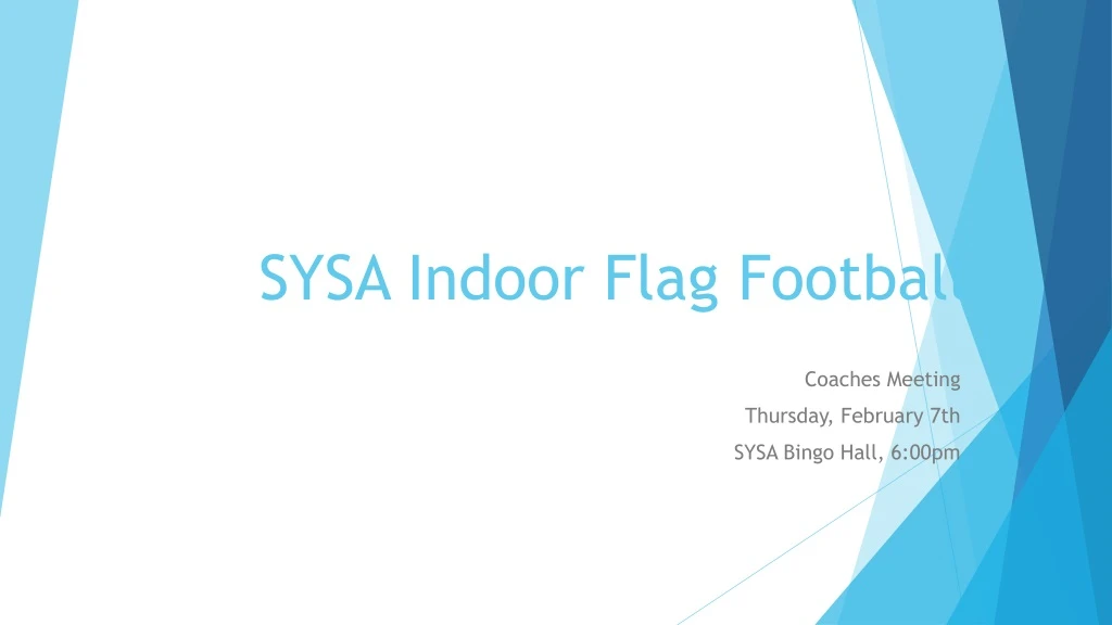 sysa indoor flag football