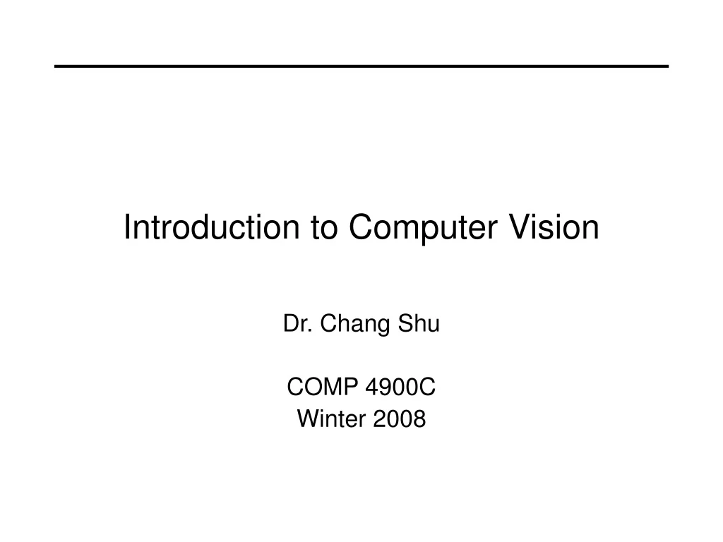 introduction to computer vision